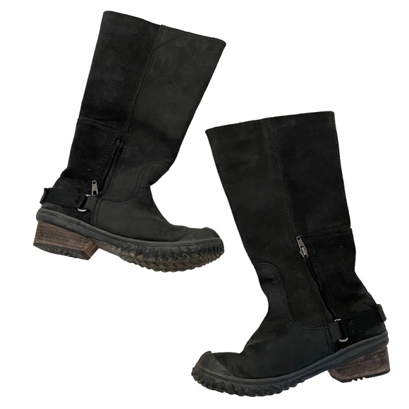 SOREL Black Western Style Leather Slim Boot SZ 6.5 - Picture 9 of 16